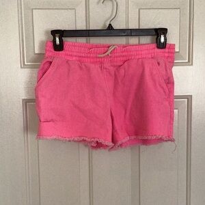 No Boundries Pink Jean Shorts rough hem Sz 7-9